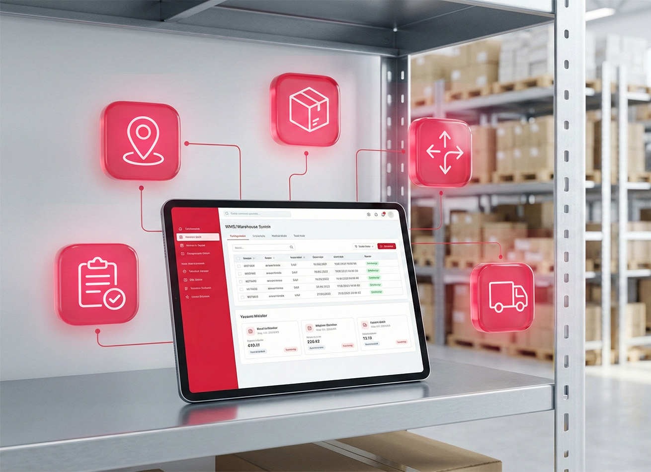 Warehouse management system interface displayed