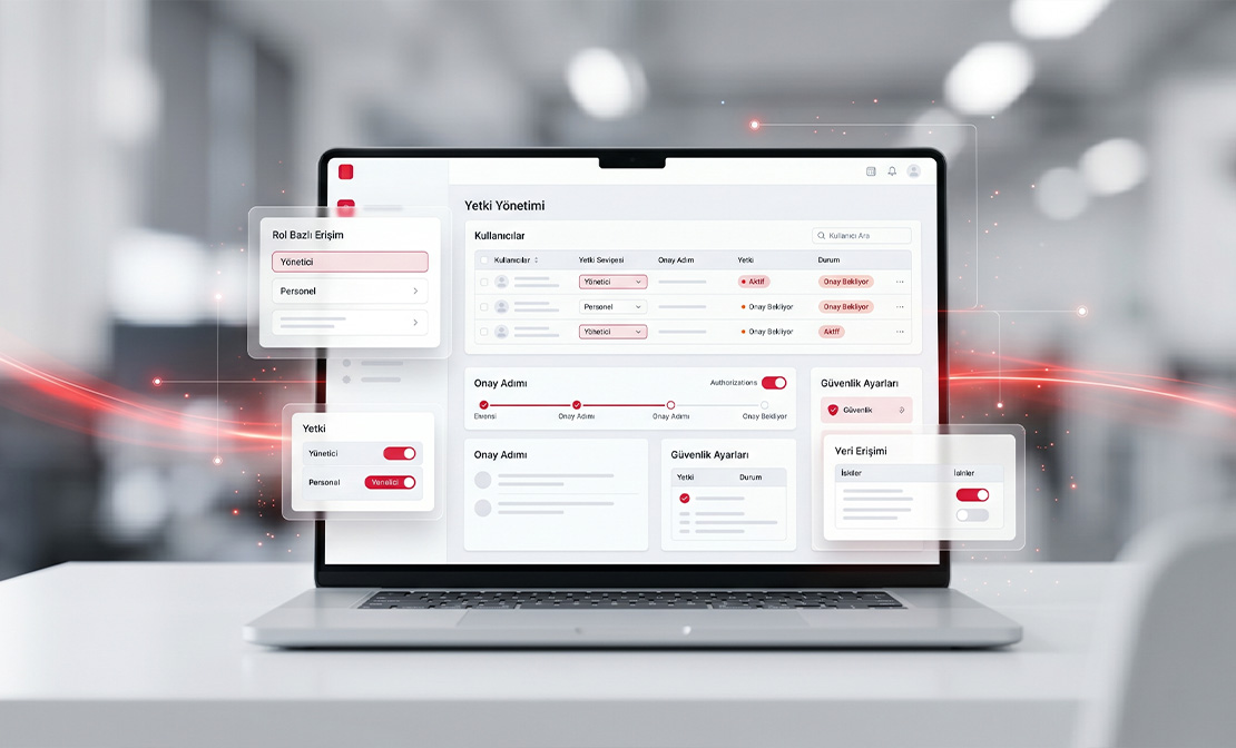 Laptop displaying user management interface